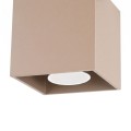 LAMPAMI - beżowa lampa sufitowa, lampa na sufit, oświetlenie do kuchni, lampa na korytarz, oświetlenie w przedpokoju, plafon sufitowy nowoczesny, oprawa natynkowa sufitowa QUAD 1 taupe sollux
