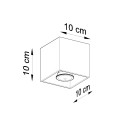 LAMPAMI - beżowa lampa sufitowa QUAD 1 taupe sollux szkic