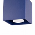 LAMPAMI - niebieska lampa sufitowa, lampa pojedyncza, plafon sufitowy, mała lampa sufitowa, lampa na sufit, lampa do korytarza, lampa sufitowa do pokoju młodzieżowego, oświetlenie sufitowe QUAD 1 ultramaryna sollux
