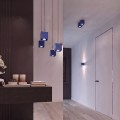 LAMPAMI - niebieska lampa sufitowa, lampa pojedyncza, plafon sufitowy, mała lampa sufitowa, lampa na sufit, lampa do korytarza, lampa sufitowa do pokoju młodzieżowego, oświetlenie sufitowe QUAD 1 ultramaryna sollux