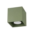 LAMPAMI - zielona lampa sufitowa, plafon sufitowy oliwkowy, oświetlenie do kuchni, lampa sufitowa do przedpokoju, lampa do korytarza, lampa na sufit, oprawa sufitowa natynkowa QUAD 1 zielona oliwka sollux