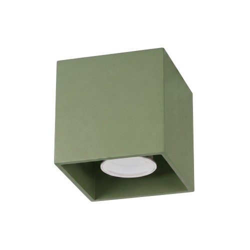 LAMPAMI - zielona lampa sufitowa, plafon sufitowy oliwkowy, oświetlenie do kuchni, lampa sufitowa do przedpokoju, lampa do korytarza, lampa na sufit, oprawa sufitowa natynkowa QUAD 1 zielona oliwka sollux