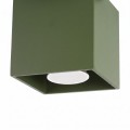 LAMPAMI - zielona lampa sufitowa, plafon sufitowy oliwkowy, oświetlenie do kuchni, lampa sufitowa do przedpokoju, lampa do korytarza, lampa na sufit, oprawa sufitowa natynkowa QUAD 1 zielona oliwka sollux