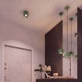 LAMPAMI - zielona lampa sufitowa, plafon sufitowy oliwkowy, oświetlenie do kuchni, lampa sufitowa do przedpokoju, lampa do korytarza, lampa na sufit, oprawa sufitowa natynkowa QUAD 1 zielona oliwka sollux