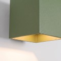 LAMPAMI - mały kinkiet ścienny zielony,  minimalistyczny kinkiet, kinkiet ścienny kwadratowy, nowoczesny kinkiet na klatkę schodową, oświetlenie korytarza, kinkiet dekoracyjny nowoczesny QUAD 1 zielona oliwka sollux