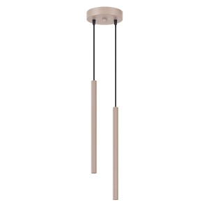 Beżowa lampa wisząca dekoracyjna tuby ryflowane 120 cm 2xG9 ARCHE 2P taupe
