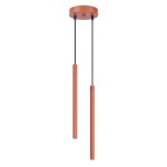 Lampa wisząca dekoracyjna tuby ryflowane 120 cm 2xG9 ARCHE 2P ochra czerwona