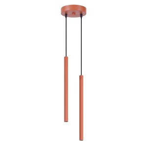 Lampa wisząca dekoracyjna tuby ryflowane 120 cm 2xG9 ARCHE 2P ochra czerwona