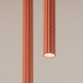 LAMPAMI - lampa wisząca dekoracyjna, tuby sufitowe ryflowane, lampa wisząca nad wyspę, lampa do sypialni wisząca przy łóżku, lampa wisząca przy lustrze, lampa 2 punktowa wisząca ARCHE 2P ochra czerwona sollux