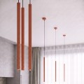 LAMPAMI - lampa wisząca dekoracyjna, tuby sufitowe ryflowane, lampa wisząca nad wyspę, lampa do sypialni wisząca przy łóżku, lampa wisząca przy lustrze, lampa 2 punktowa wisząca ARCHE 2P ochra czerwona sollux