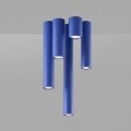 LAMPAMI - oprawa sufitowa natynkowa,  tuba lampa sufitowa, lampa na sufit, minimalistyczna lampa sufitowa, oświetlenie na przedpokój, lampa do pokoju młodzieżowego, mała lampa sufitowa LAGOS 20 ultramaryna sollux
